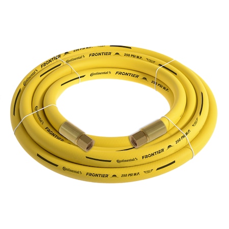 3/4 X 20' Yellow EPDM Rubber Air Hose, 300 PSI, 3/4 FNPSM X FNPSM